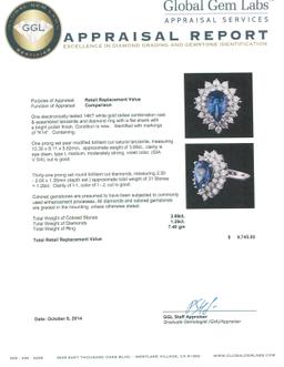 14KT White Gold 3.69 ctw Tanzanite and Diamond Ring