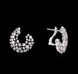 3.00 ctw Diamond Earrings - 14KT White Gold