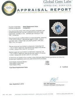 18KT White Gold 3.95 ctw Tanzanite and Diamond Ring