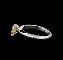 14KT White Gold 0.76 ctw Pear Cut Fancy Brown Diamond Solitaire Ring