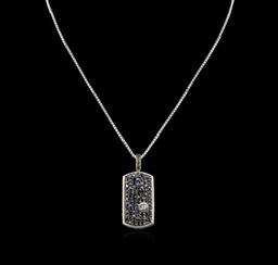 3.00 ctw Black Diamond Pendant With Chain - SILVER