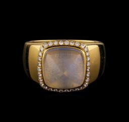 Fred of Paris Pain De Sucre Chalcedony and Diamond Ring - 18KT Yellow Gold