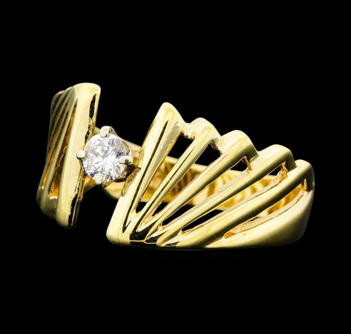 0.15 ctw Diamond Solitaire Ring - 14KT Yellow Gold