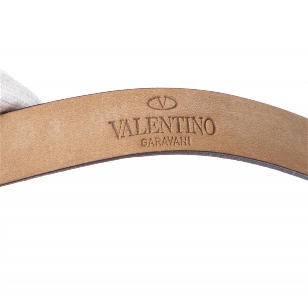 Valentino Green Lizard Skin Rhinestone Buckle Thin Belt