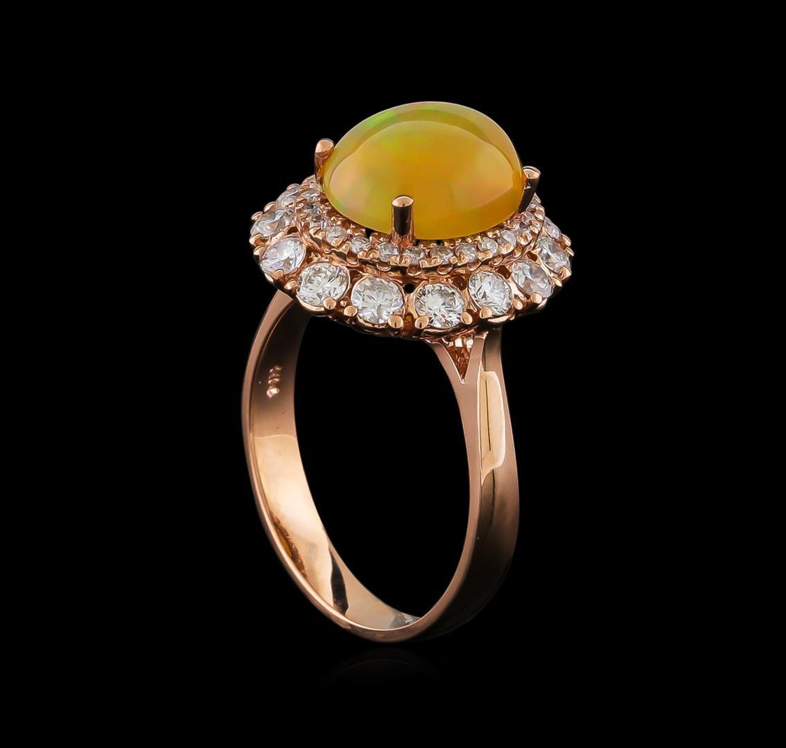 2.27 ctw Opal and Diamond Ring - 14KT Rose Gold