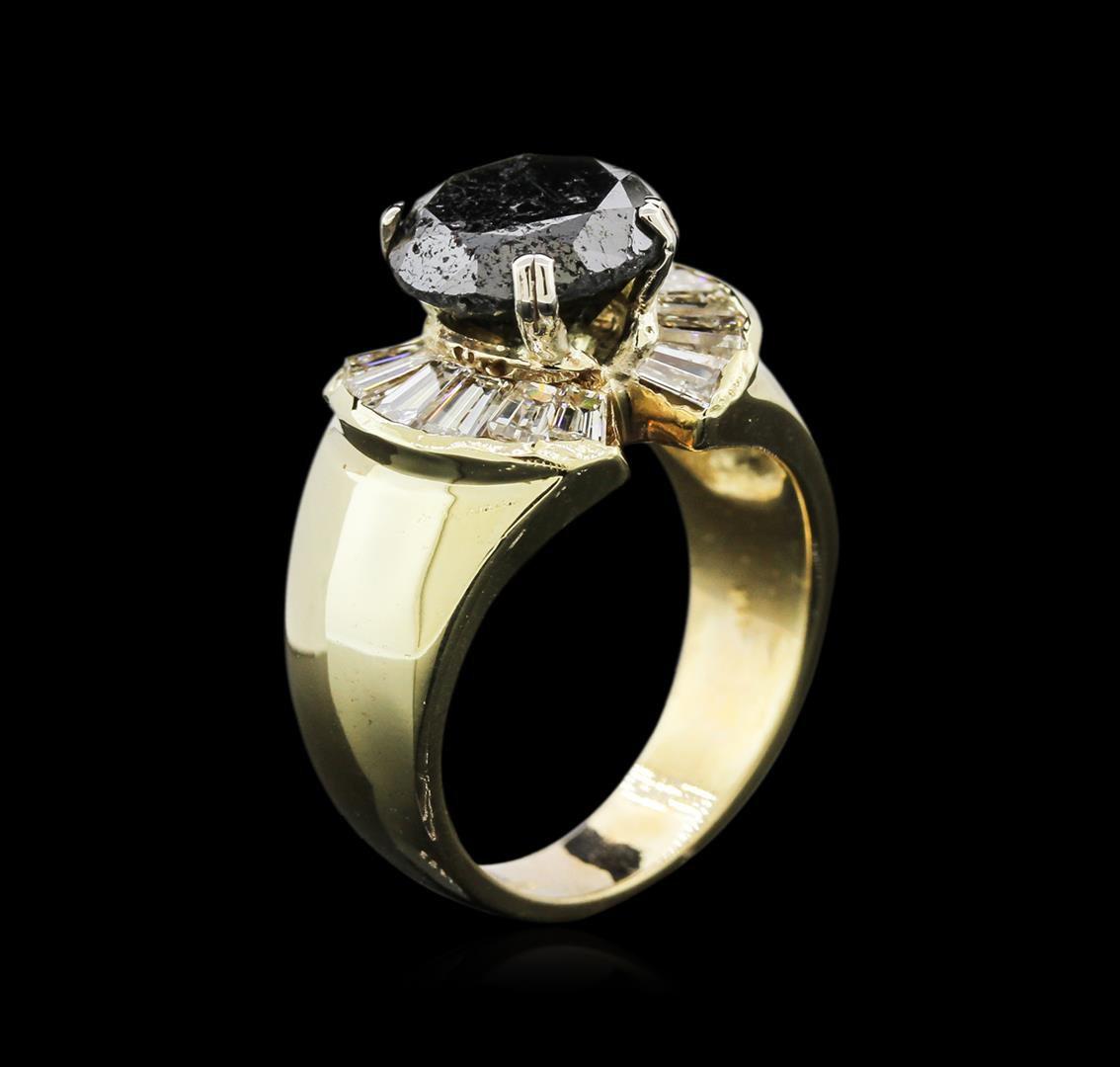 4.49 ctw Black Diamond Ring - 14KT Yellow Gold