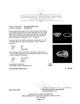1.04 ctw Diamond Wedding Ring Set - 14KT White Gold