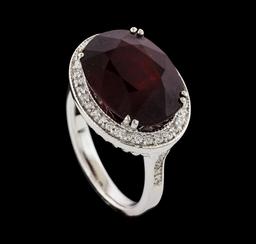 11.48 ctw Ruby and Diamond Ring - 14KT White Gold