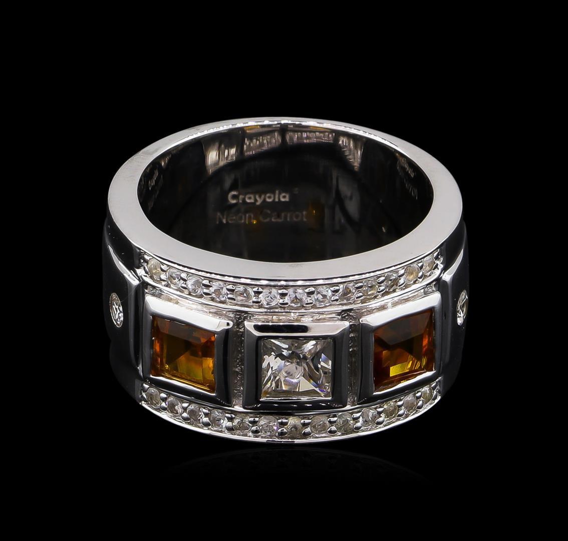 0.54 ctw Citrine and White Sapphire Ring - .925 Silver