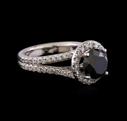 3.58 ctw Black Diamond Ring - 14KT White Gold