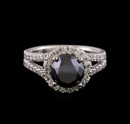 3.58 ctw Black Diamond Ring - 14KT White Gold