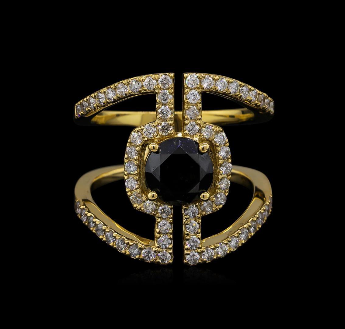 2.40 ctw Black Diamond Ring - 14KT Yellow Gold