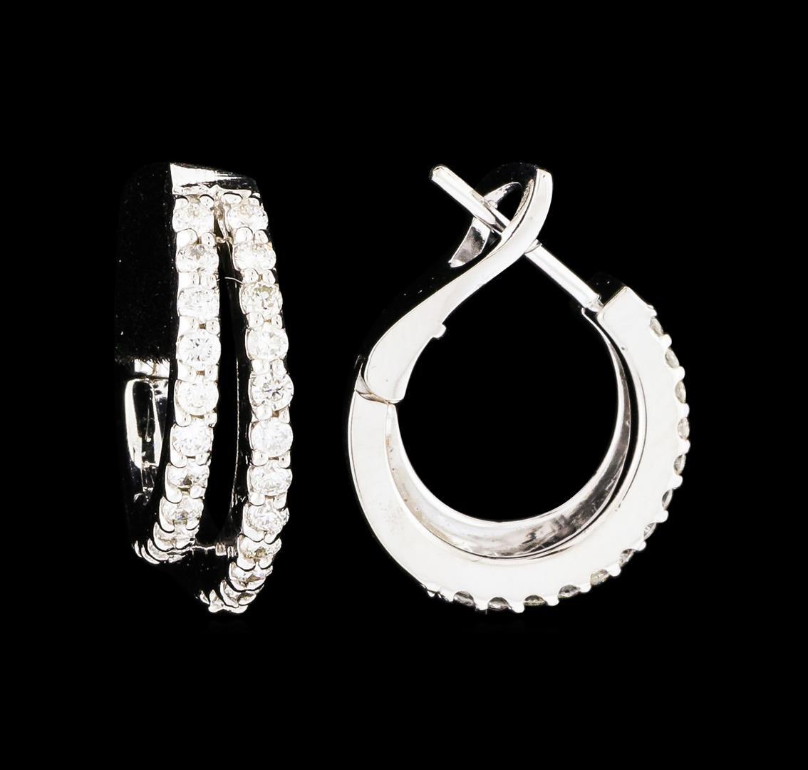 0.60 ctw Diamond Earrings - 14KT White Gold