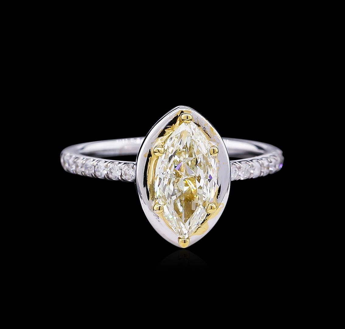 1.41 ctw Fancy Light Yellow Diamond Ring - 14KT Two-Tone Gold