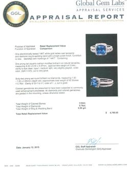 14KT White Gold 3.04 ctw Tanzanite and Diamond Wedding Ring Set
