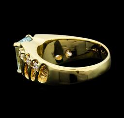3.00 ctw Aquamarine and Diamond Ring - 14KT Yellow Gold