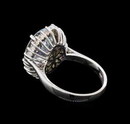 4.68 ctw Aquamarine and Diamond Ring - 14KT White Gold