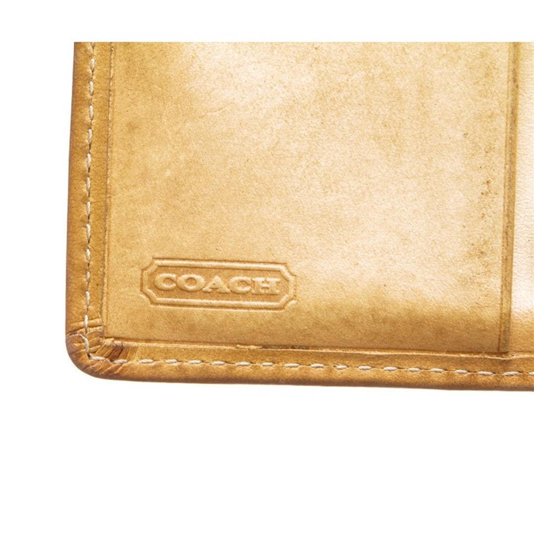 Coach Brown Beige Monogram Canvas Tan Leather Trim Small Wallet