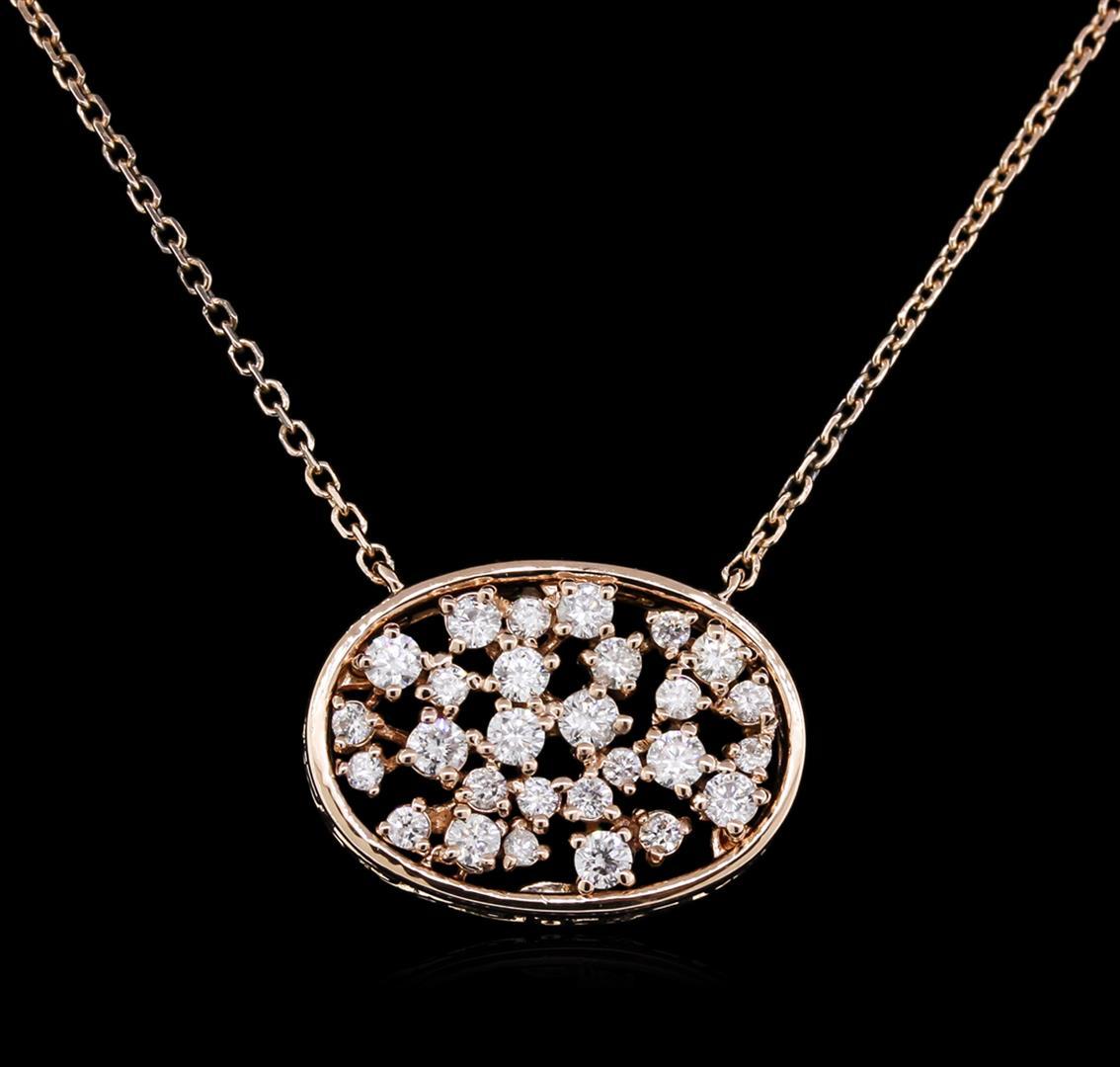 0.61 ctw Diamond Necklace - 14KT Rose Gold