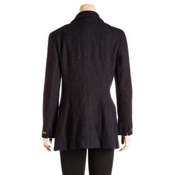 Chanel Navy Blue Tweed Mid-Length Jacket