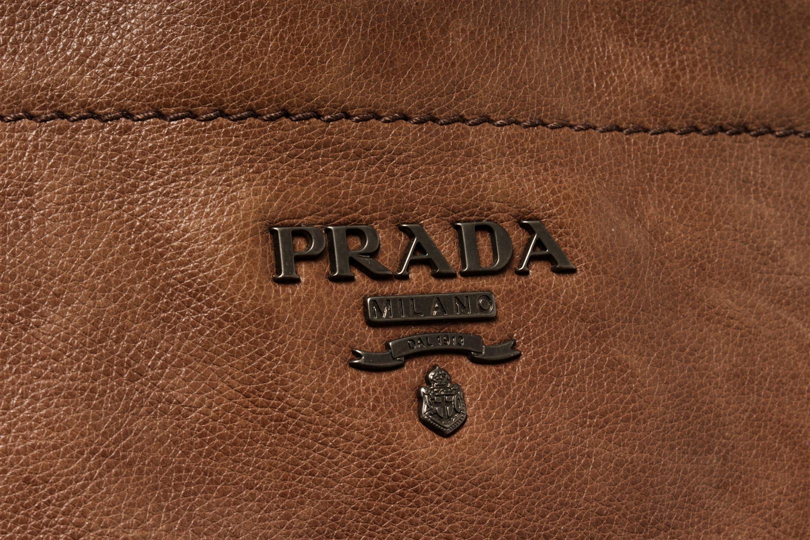 Prada Brown Leather 2 Way Shoulder Bag