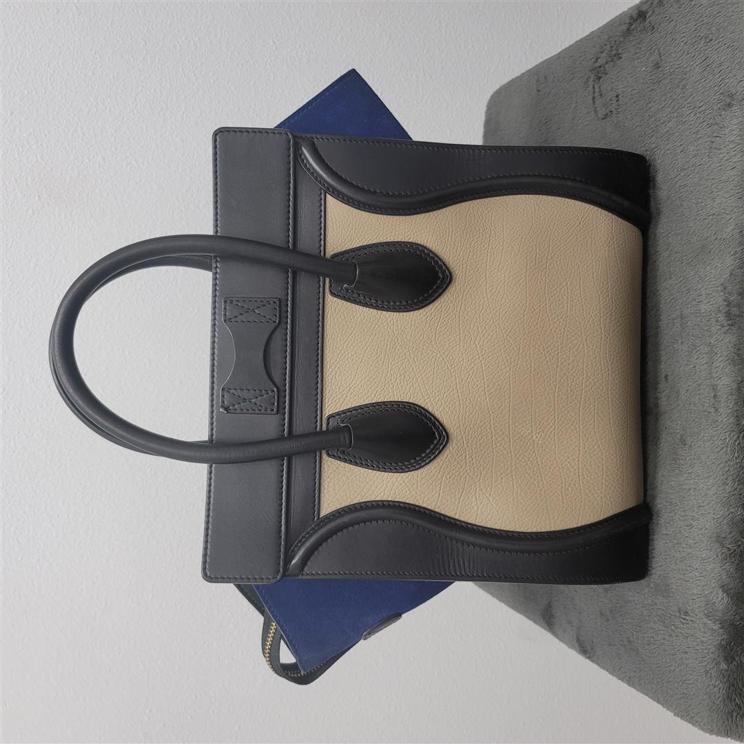 Celine Tri-Color Leather Mini Luggage Tote Bag