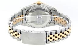Rolex Mens Two Tone Champagne Diamond And Ruby 36MM Datejust Wristwatch