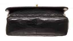 Chanel Black Leather Single Flap Chain Shoulder Bag