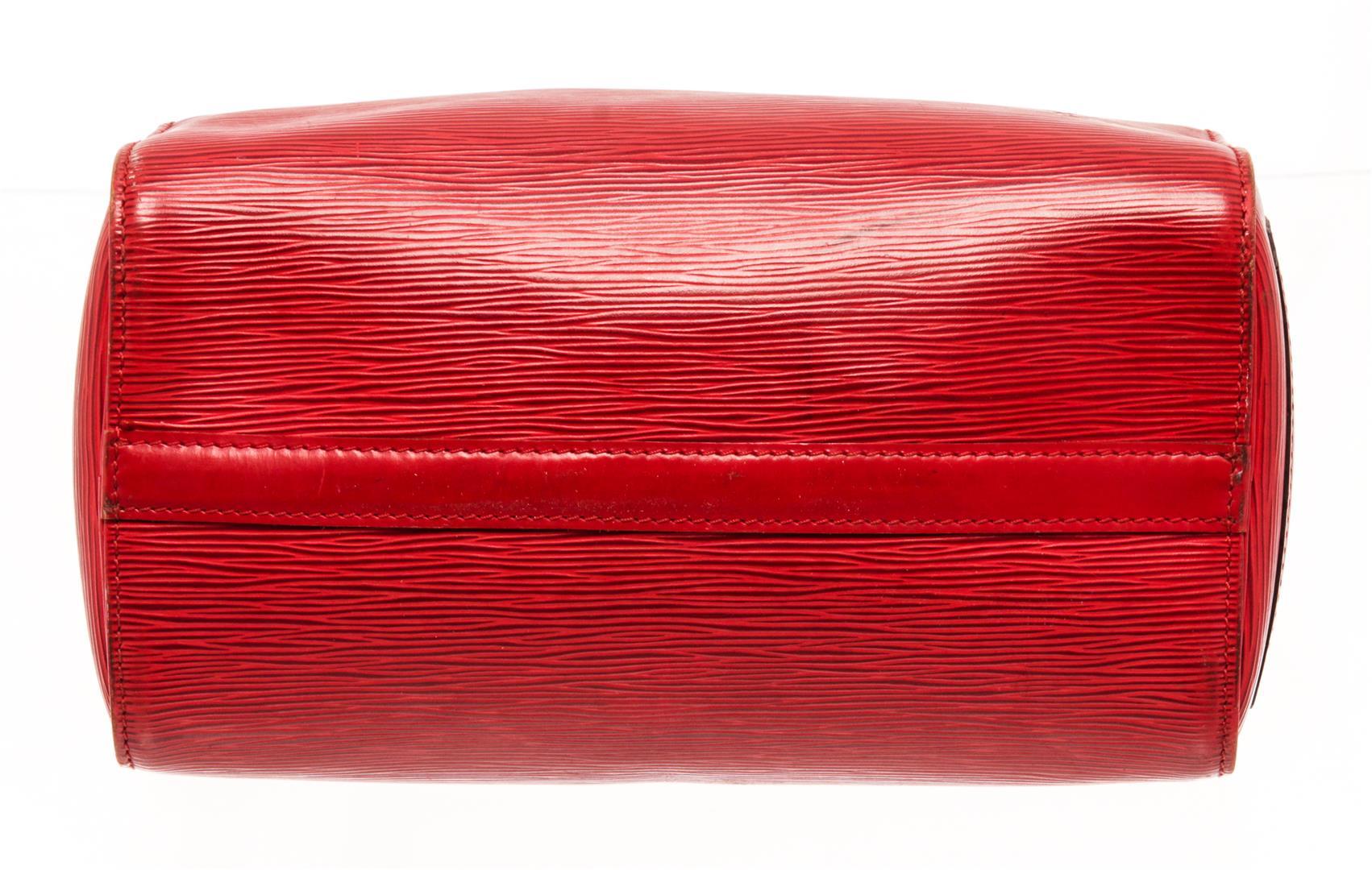 Louis Vuitton Red Epi Leather Speedy 25 Satchel Bag