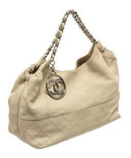 Chanel Beige Leather Coco Cabas Tote Bag