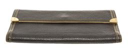 Louis Vuitton Black Leather International 3 Fold Wallet