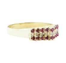 0.70 ctw Ruby and Diamond Ring - 14KT Yellow Gold