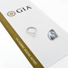 Jabel 18k White Gold GIA 1.02 ctw E SI2 Round Diamond Solitaire Engagement Ring