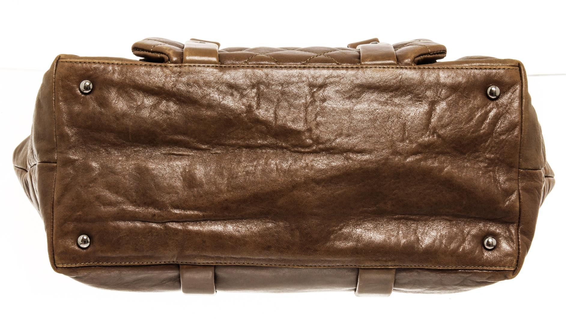 Chanel Brown Lambskin Leather Wild Stitch Shoulder Bag