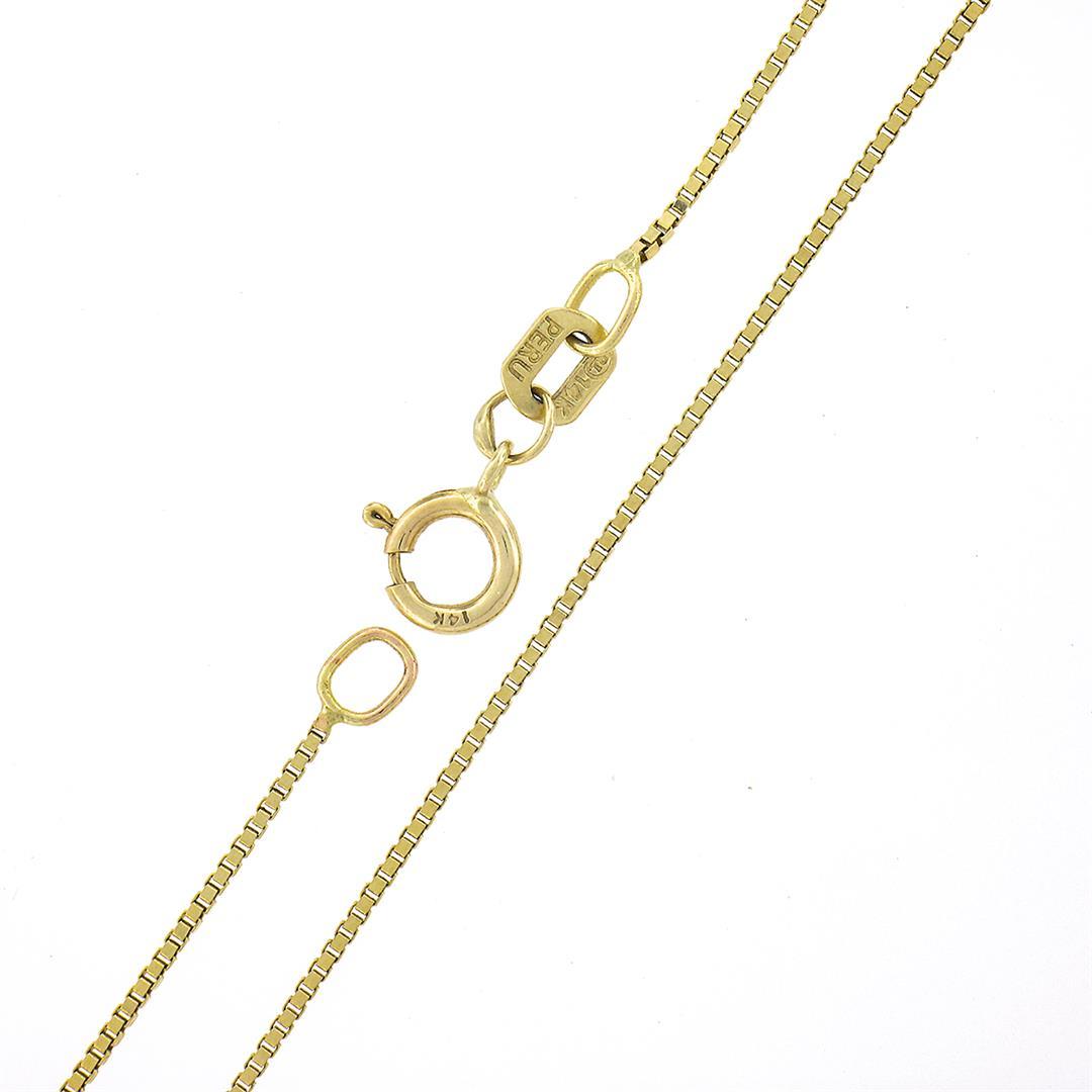 Vintage 14k Gold Handmade Wire Sombrero Hat Pearl Dangle Charm Pendant w/ Chain