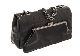 Chanel Black Leather Chocolate Bar Shoulder bag