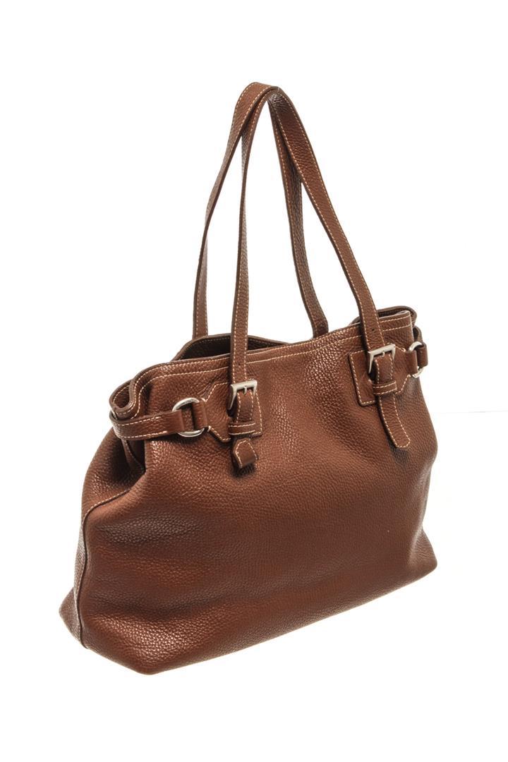 Prada Brown Leather Vitello Daino Shoulder Bag