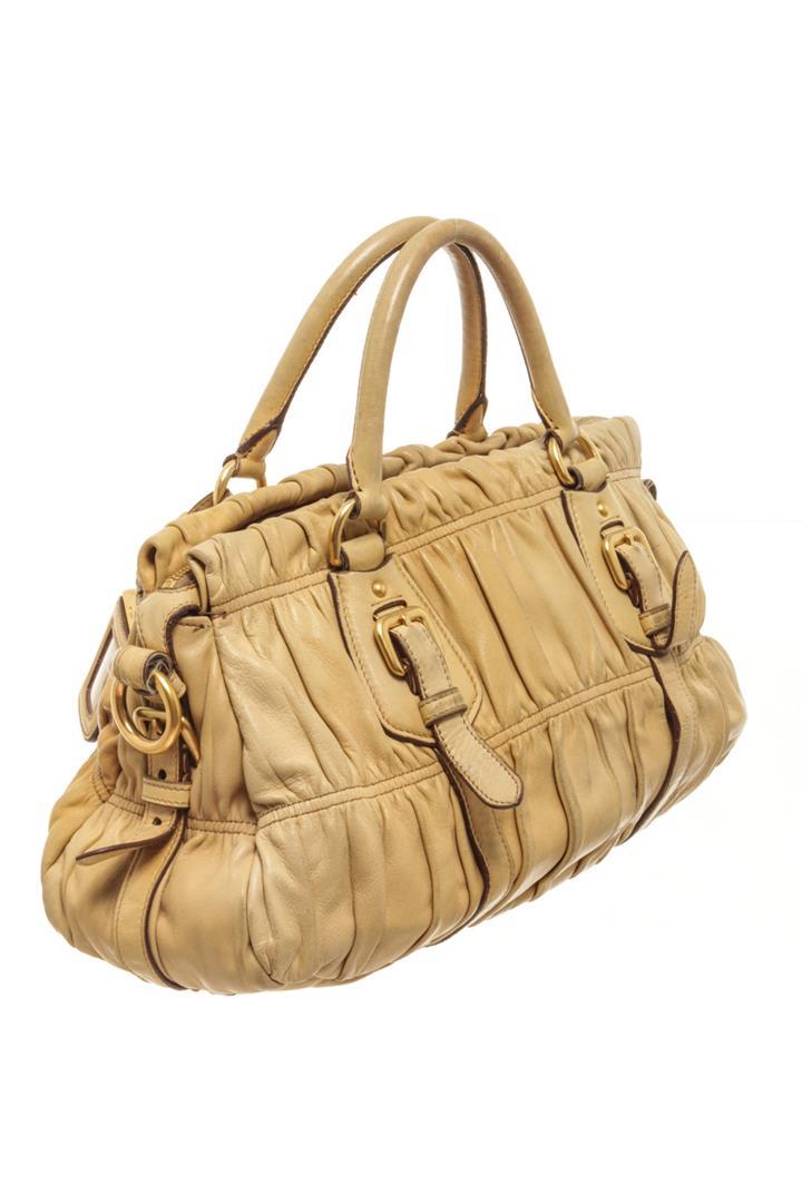 Prada Light Brown Leather Shoulder Bag