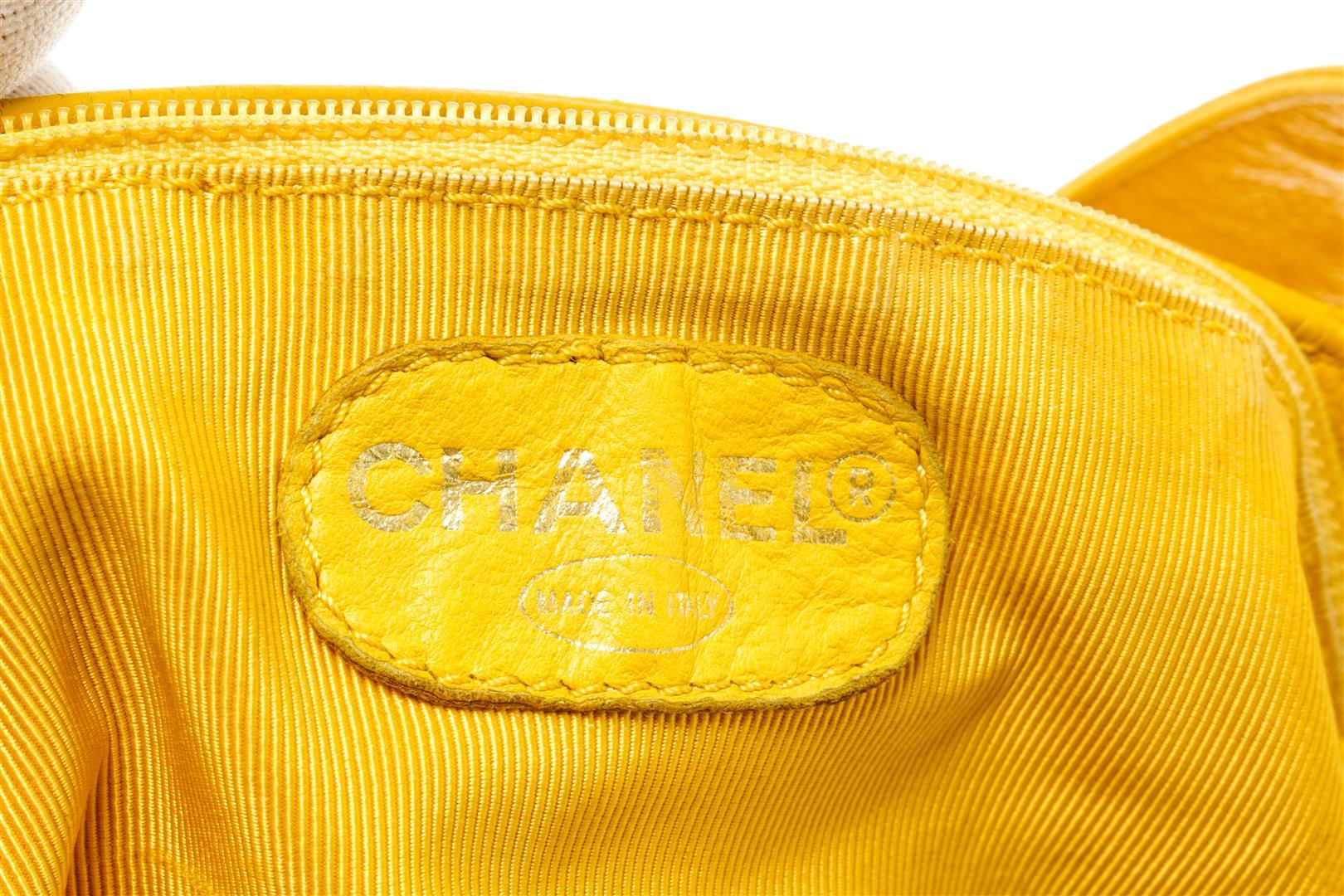 Chanel Yellow Leather Vintage CC Shoulder Bag
