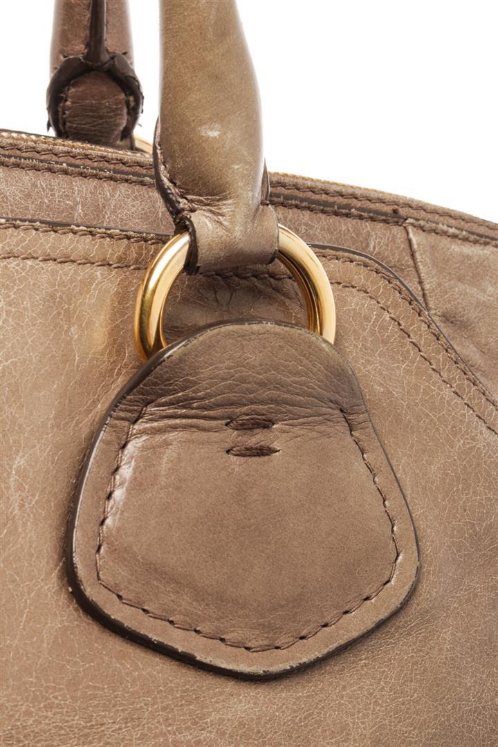 Prada Beige Leather Two Way Bag