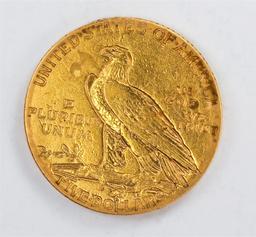 1909-S $5 Indian Head Half Eagle Gold Coin C