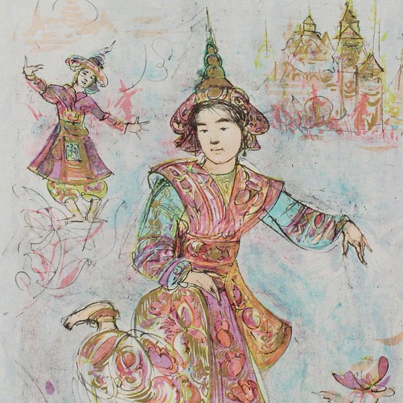 Thai Dancers by Hibel (1917-2014)