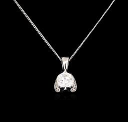 0.50 ctw Diamond Pendant And Chain - 14KT White Gold