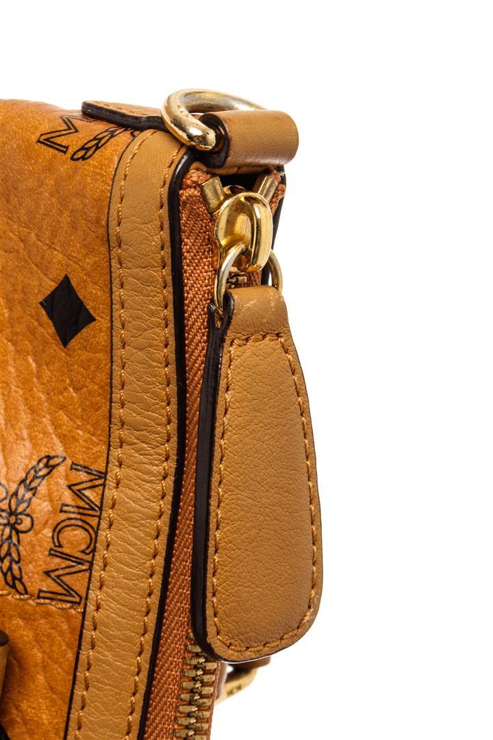 MCM Brown Visetos Essentials Shopper Tote Bag