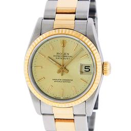 Rolex Ladies Midsize 31MM 2T 18K Yellow Gold And Stainless Steel Oyster Band Dat