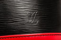Louis Vuitton Black and Red Bicolor Epi Leather Noe Shoulder Bag