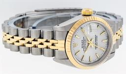 Rolex Ladies 2 Tone Yellow Gold & Stainless Steel Silver Index Tapestry Wristwat