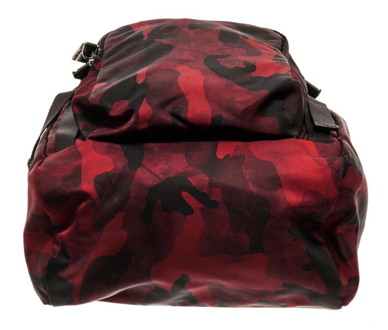 Prada Red Camouflage Tessuto Backpack