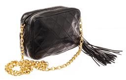 Chanel Black Lambskin Mini Tassel Camera Crossbody Bag