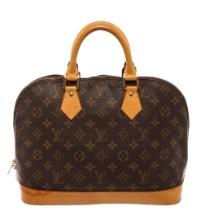 Louis Vuitton Brown Monogram Canvas Leather Alma Satchel Bag